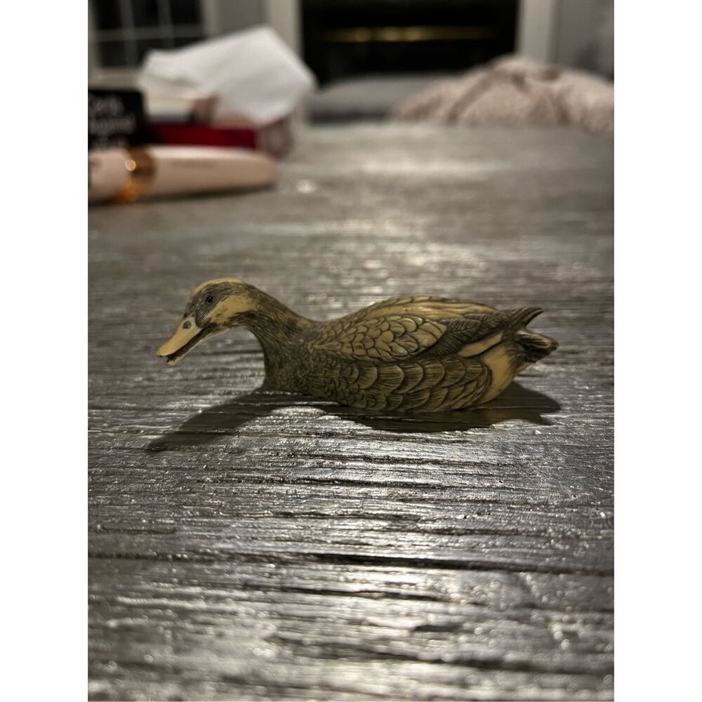Artemis Inc. Scrimshaw Miniature Duck Figurine 1982